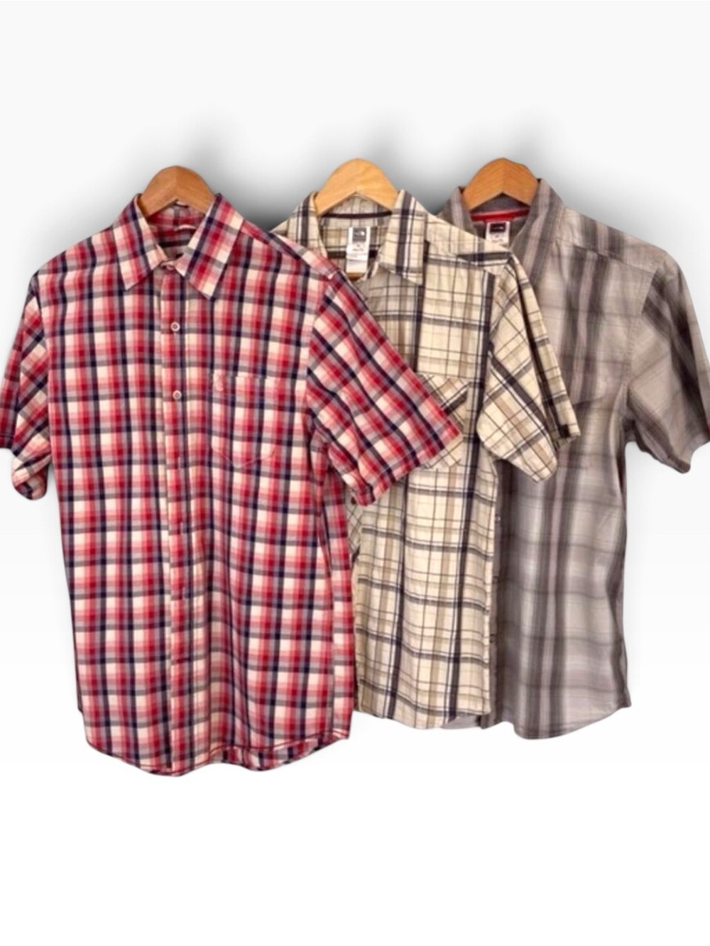 Men Timberland The North Face bundle of 3 button down shirts short sleeves small